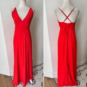 Revolve Yumi Kim Rush Hour Maxi Wrap Dress in coral Red